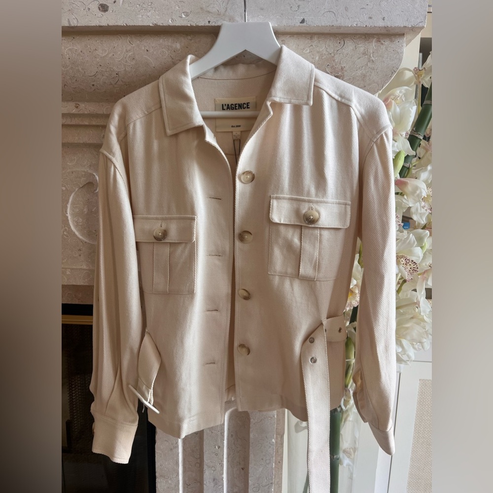 L'Agence Beige Denim Jacket – Brand New and Stylish